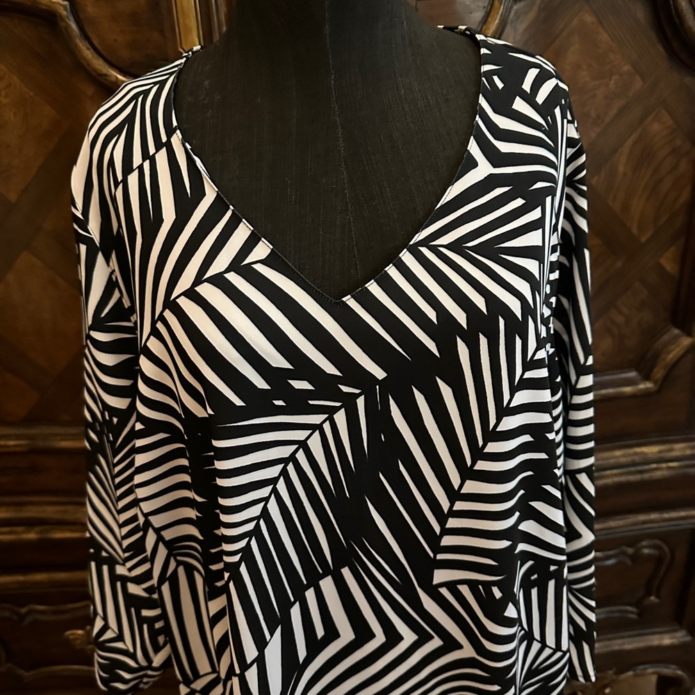 Caroline Rose Palm-Print Easy Dress